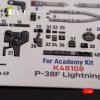 KELIK K48108 P-38F Lightning - interior 3D decals for Academy kit 1/48