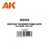 AK Interactive AK6584 WATER SHEET TRANSPARENT RUNNING WATER 245 X 195MM / 9.64 X 7.68 “ – TEXTURED ACRYLIC SHEET – 1 UNIT 