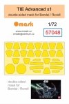 Omask 57048 TIE Advanced x1 double-sided mask (for Bandai/Revell) 1/72