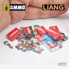 Liang 0412 3D-Print Model Soda Cans + Cardboard Boxes 2000s-2020s 1/35
