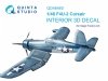 Quinta Studio QD48460 F4U-2 Corsair 3D-Printed coloured Interior on decal paper (Magic Factory) 1/48