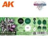AK Interactive AK1078 WARGAME COLOR SET. EMERALDS AND GREEN GEMS 4x17 ml