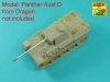 Aber 72A16 Siatki do niemieckiego czołgu Panther, Ausf.A/D / PzKpfw. V, Ausf.A/D, Panther - Grilles 1/72