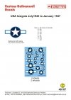Techmod 48107 USA Insignia July 1943 to January 1947 (1:48)