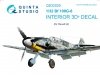 Quinta Studio QD32029 Bf 109G-6 3D-Printed & coloured Interior on decal paper (for Revell kit) 1/32