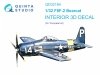 Quinta Studio QD32184 F8F-2 Bearcat 3D-Printed coloured Interior on decal paper (Trumpeter) 1/32