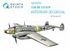 Quinta Studio QD48301 Bf 110E/F 3D-Printed & coloured Interior on decal paper (Eduard) 1/48