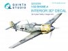 Quinta Studio QD32053 Bf 109E-4 3D-Printed & coloured Interior on decal paper (for Cyber-hobby/Dragon kit) 1/32