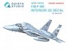 Quinta Studio QDS32034 F-15C 3D-Printed & coloured Interior on decal paper ( Tamiya ) (small version) 1/32