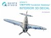 Quinta Studio QD48412 P-47D Thunderbolt Bubbletop 3D-Printed & coloured Interior on decal paper (Tamiya) 1/48
