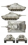 Das Werk DW35019 Schwerer kleiner Panzerkampfwagen German Heavy Tank Project 1944 (2 in 1) 1/35