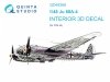 Quinta Studio QD48366 Ju 88A-4 3D-Printed & coloured Interior on decal paper (ICM) 1/48