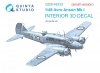 Quinta Studio QDS48333 Avro Anson Mk.I 3D-Printed & coloured Interior on decal paper (Airfix) (Small version) 1/48