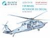 Quinta Studio QDS+35108 MH-60L 3D-Printed & coloured Interior on decal paper (Kitty Hawk) (with 3D-printed resin parts) (small version) 1/35
