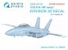 Quinta Studio QDS32123 F/A-18F early 3D-Printed & coloured Interior on decal paper (Trumpeter) (Small version) 1/32