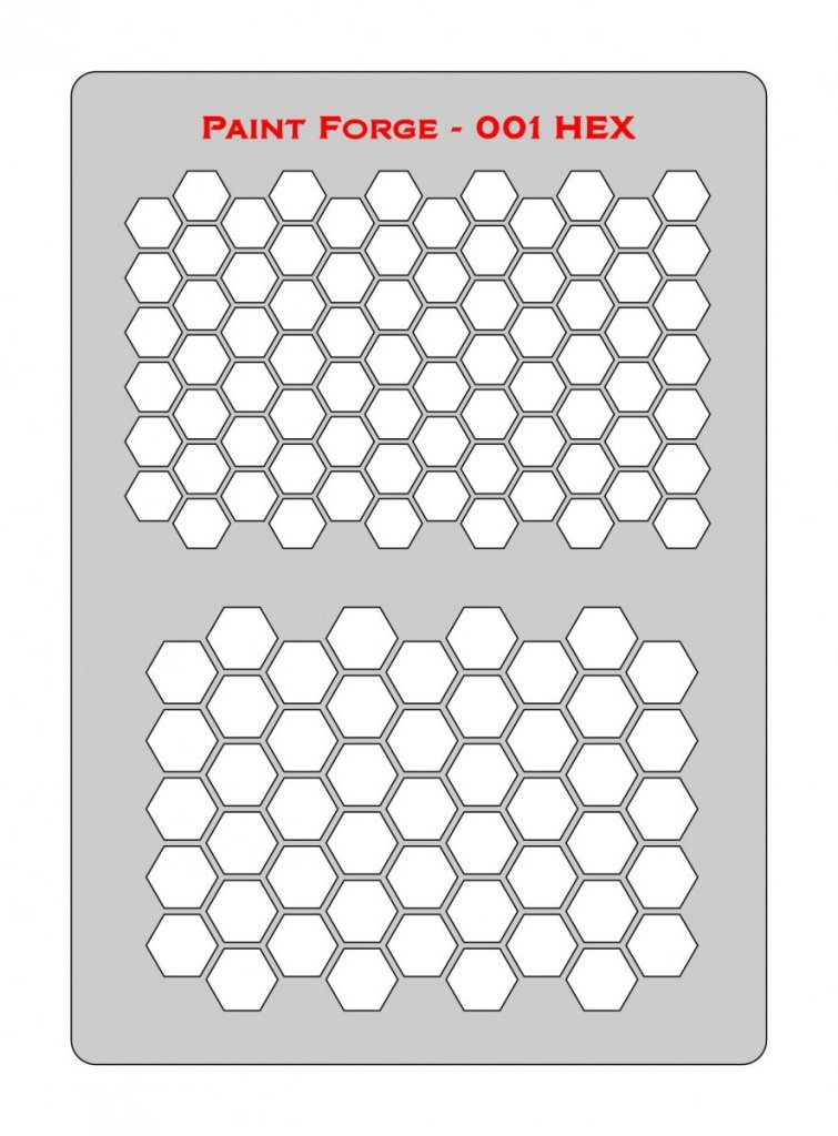 Paint Forge PFST001L STENCIL - HEX - Rulers, curves, templates, punches ...