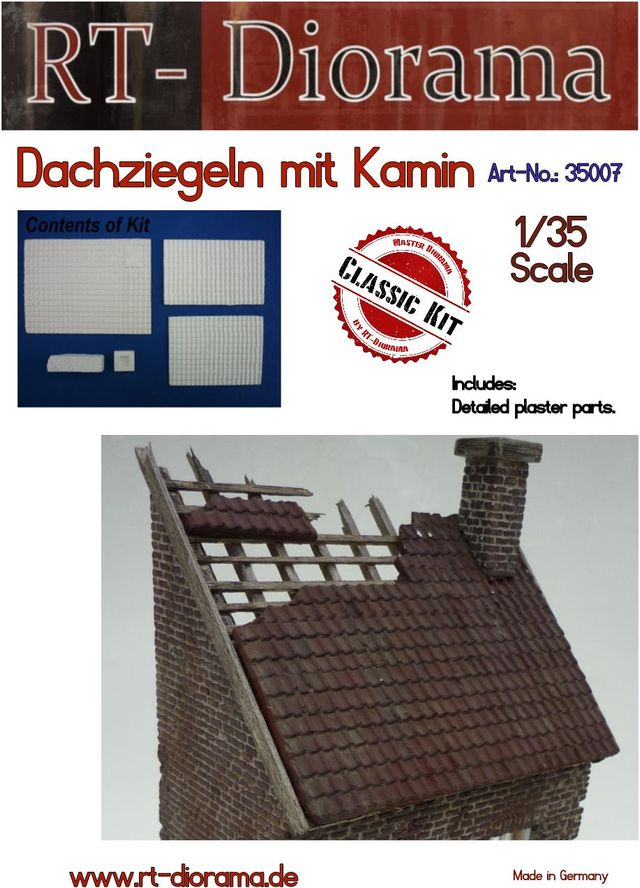 RT-Diorama 35007 Roof tiles with chimney 1 35 - Scenerie, budynki - Diorama