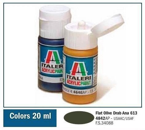 Italeri Acrylfarbe Flat Olive Drab Ana 613 - Modellbaufarbe
