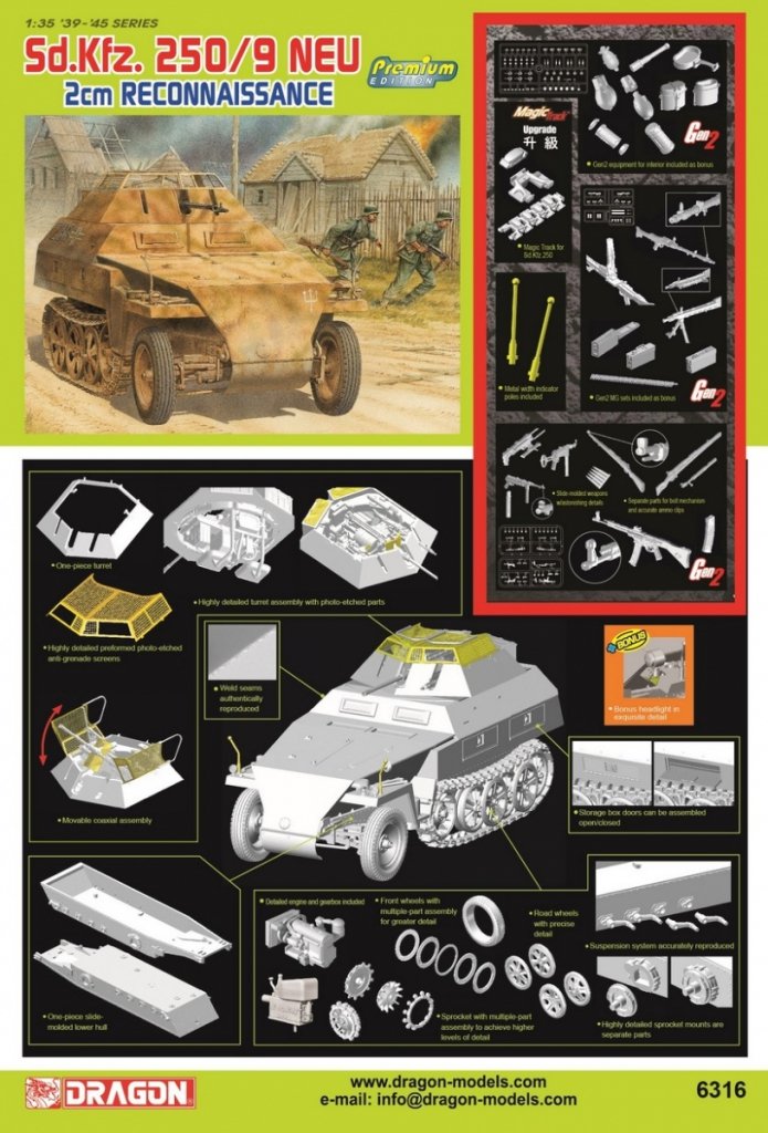 Dragon-6859 Sd.Kfz.250/9 le.s.P.W. (2cm) mit Panzeraufbau Sd.Kfz.250/Z
