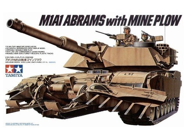 Tamiya 1:35 U.S. M1A1 Abrams w/ Mine Plow (35158), czołg do sklejania
