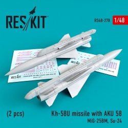 RESKIT RS48-0278 KH-58U MISSILES WITH AKU 58 (2 PCS) 1/48 