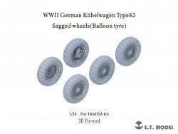 E.T. Model P35-139 WWII German Kübelwagen Type82 Sagged wheels Balloon tyre For TAMIYA Kit 1/35 