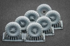 ScaleX WM 72001S ZIL 131 Sagged wheel set (for ICM) 1/72