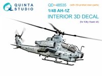 Quinta Studio QD+48535 AH-1Z Zulu Cobra/Viper 3D-Printed & coloured Interior on decal paper (KittyHawk) (with 3D-printed resin parts) 1/48