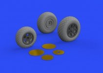 Eduard 648782 P-38J wheels TAMIYA 1/48