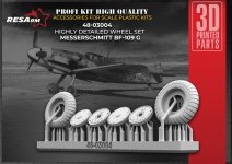 RESArm 48-03004 BF 109 G - Wheels under load (3D resin printing) 1/48