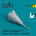 RESKIT RSU32-0168 F-105 (G,D) Thunderchief nose cone with pitot tube for Trumpeter kit (3D Printed) 1/32