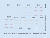 Eduard D48111 Su-25 Russian stencils ZVEZDA 1/48