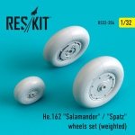 RESKIT RS32-0354 HE.162 SALAMANDER / SPATZ WHEELS SET (WEIGHTED) 1/32