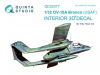 Quinta Studio QD32077 OV-10A (USAF version) 3D-Printed & coloured Interior on decal paper (for KittyHawk kit) 1/32