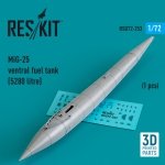 RESKIT RSU72-0253 MiG-25 ventral fuel tank (5280 litre) (1 pcs) (3D Printed) 1/72