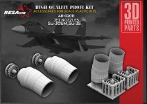 RESArm 48-02011 SU-30SM - JET NOZZLES for GWH, Kitty Hawk (3D resin printing) 1/48