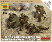 Zvezda 6167 British Machinegun With Crew 1939-1942 1/72