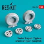 RESKIT RS48-0336 HAWKER TEMPEST/TYPHOON WHEELS SET TYPE 1 (WEIGHTED) 1/48