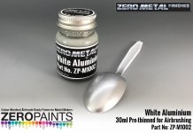 Zero Paints ZP-M1002 White Aluminium Paint Zero Metal Finishes 30ml