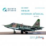 Quinta Studio QD48067 Su-25 3D-Printed & coloured Interior on decal paper (for KP kit) 1/48