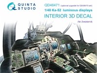 Quinta Studio QD48471 Ka-52 luminous displays for QD48470/QDS-48470 sets (Zvezda) 1/48