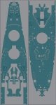 Pontos 35002WD1 USS BB-63 Missouri Wooden Deck set Blue Deck (1:350)