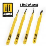 Ammo of Mig 8696 Standard Blade Set - 4 pcs. (1 Standard Blade Straight + 1 Blade Curved + 1 Blade Ripper + 1 Blade Curved Large)