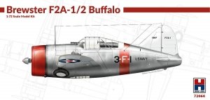 Hobby 2000 72064 Brewster F2A-1/2 Buffalo ( HASEGAWA + CARTOGRAF + MASKI) 1/72