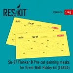 RESKIT RSM48-0020 SU-27 PRE-CUT PAINTING MASKS FOR GWH L4824 KIT 1/48