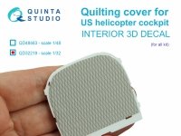 Quinta Studio QD32219 Quilting cover for US helicopter cockpit. 3D-Printed coloured Interior on decal paper (All kits) 1/32