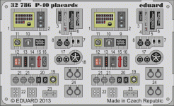 Eduard 32786 P-40 placards 1/32