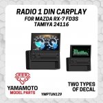 Yamamoto YMPTUN129 Radio 1 Din Carplay for Mazda RX-7 FD3S Tamiya 1/24