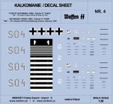Weikert Decals DEC204 TIGER I - czołg S04 - 101 batalion czołgów ciężkich SS, Rosja, luty 1944 - vol.4 1/35