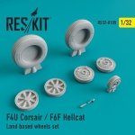 RESKIT RS32-0105 F4U Corsair / F6F Hellcat Land based wheels set 1/32